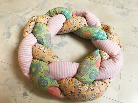 Látkový pletený venček /vrkoč, 