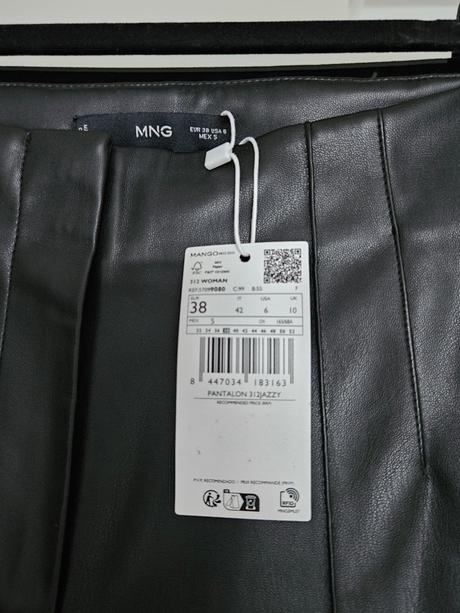 Mango kožené nohavice 38, mango,38