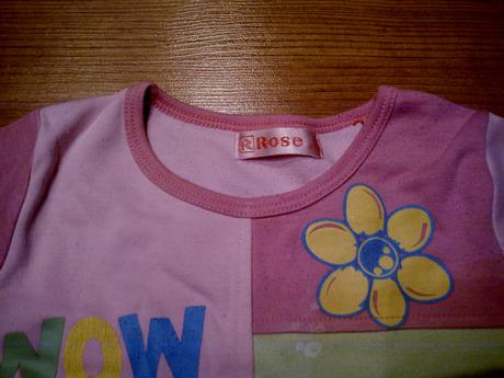 Dievčenské ružové tričko s kvietkami, 104