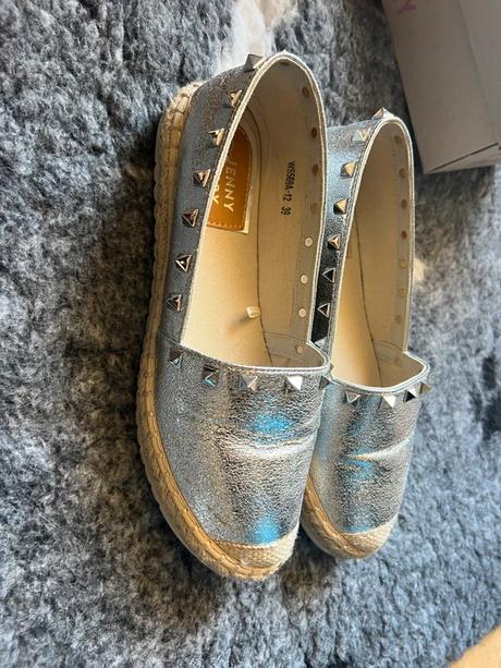 Strieborné espadrilky jenny fairy, 38
