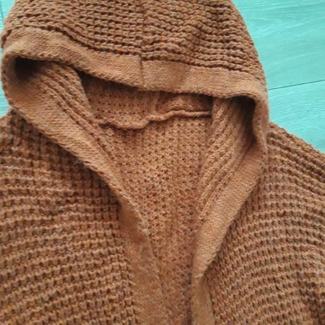 Škoricovo-oranžový kardigan s kapucňou, m