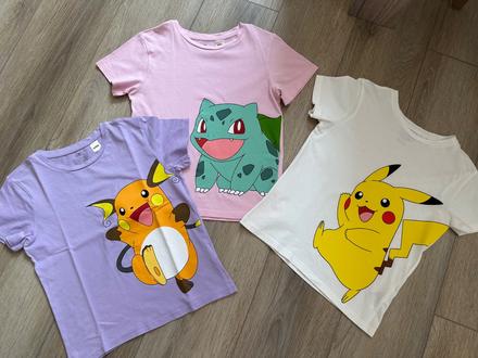 3pack tričká pokémon h&m 122/128, h&m,122