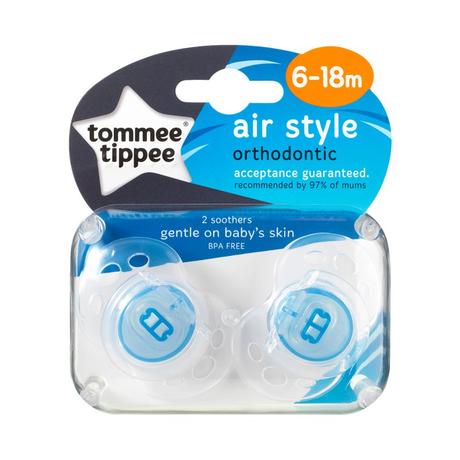 Tommee tippee cumlík silikón air style 6-18m, 2ks, tommee tippee
