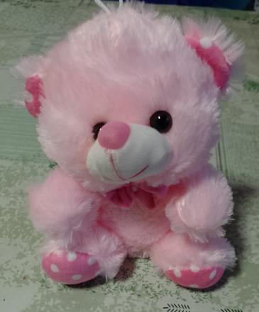 Plyšový ružový medveď, 26 cm, 