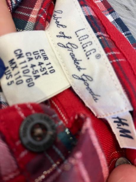 Dievčenské šaty kockované s opaskom (4-5 r.), h&m,110