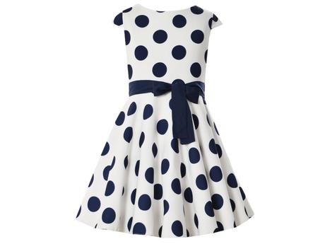 Dievčenské bodkované šaty marabella bielo modré, 104 - 158