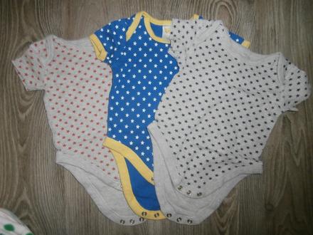 Balík 3ks body s krátkym rukávom veľ.68, 68–80