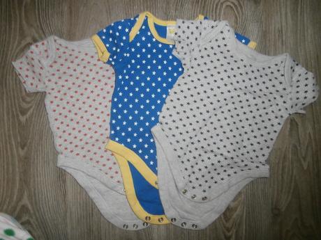 Balík 3ks body s krátkym rukávom veľ.68, 68–80