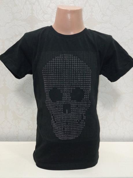 Chlapčenské čierne tričko s lebkou george (8-9r.), george,128