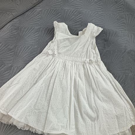 Biele madeirové šaty s mašličkami, h&m,92