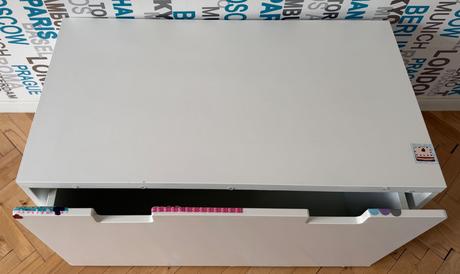 Ikea stuva målad biela úložný box,