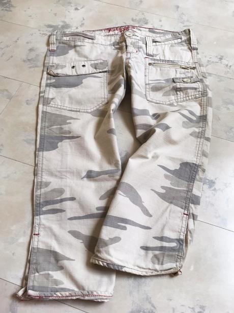 3/4 maskáčové nohavice, fishbone,xs