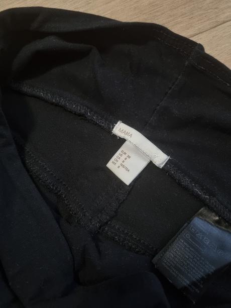 Čierné elastické tehotenské nohavice, h&m,38