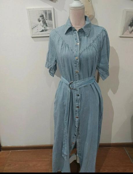 Maxi riflové šaty, l / m