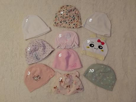 Mix jarné / letné čiapky, 68–80