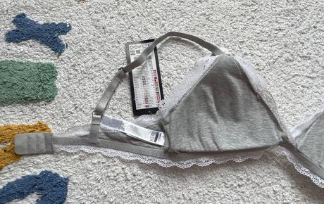 Nová sivá mäkká bavlnená podprsenka, xl/42, xl