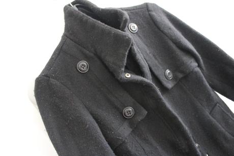 Noseny elegantny jendoduchy cierny kabat, cierny, s