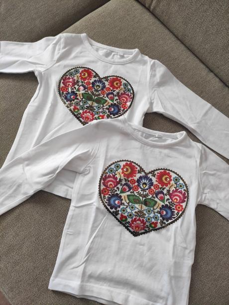 Biele tričko s folklórnym motívom, 92
