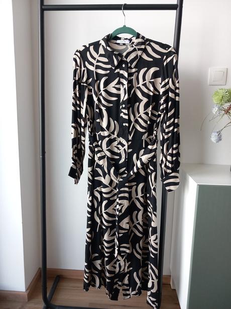 Čierne košeľové šaty s opaskom reserved 38/40 m/l, reserved,l