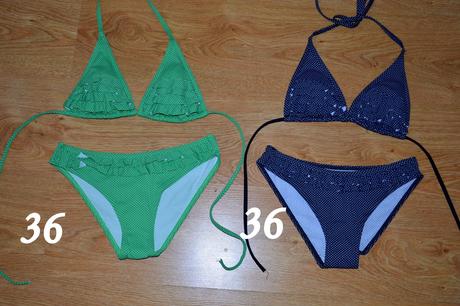 Dámske dvojdielne plavky s fodričkami, 36 - xs