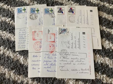 Pohľadnice kytice 90te roky,