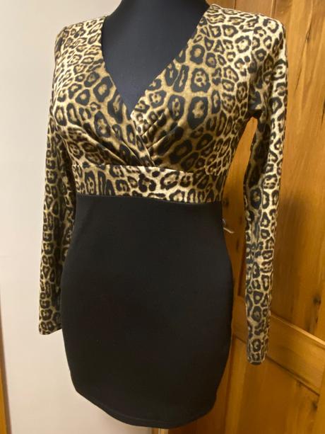 Mcy - čierne leopardie šaty, m