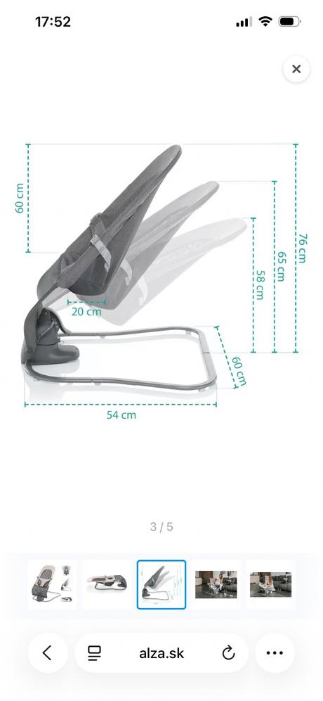 Detske pohyblive lehatko zopa moyo air, šírka (cm): 60,dĺžka (cm): 50