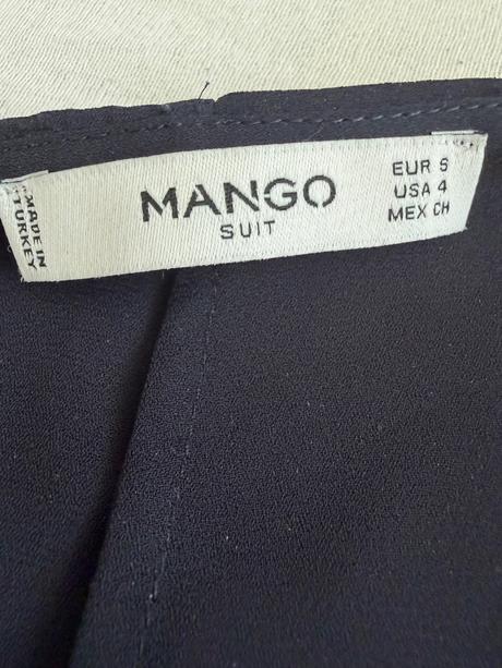 Mango prekrasne tricko s cipkou bluzka tmavomodra, mango,s