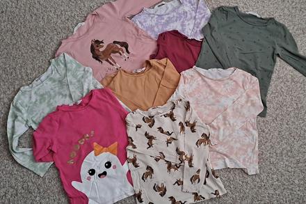 Tričká s dlhým rukávom 12 ks, h&m,110