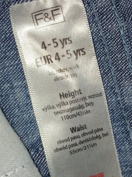 Dievčenská modrá džínsová sukňa f&f (4-5 r.), f&f,110