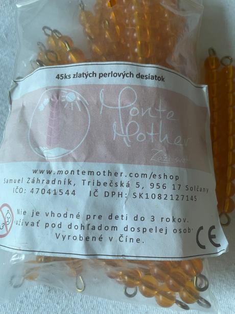 Zlate perlove desiatky 45ks montessori, 