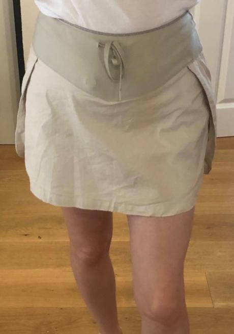 Športový krémový/béžový skort decathlon xs/s, decathlon,xs