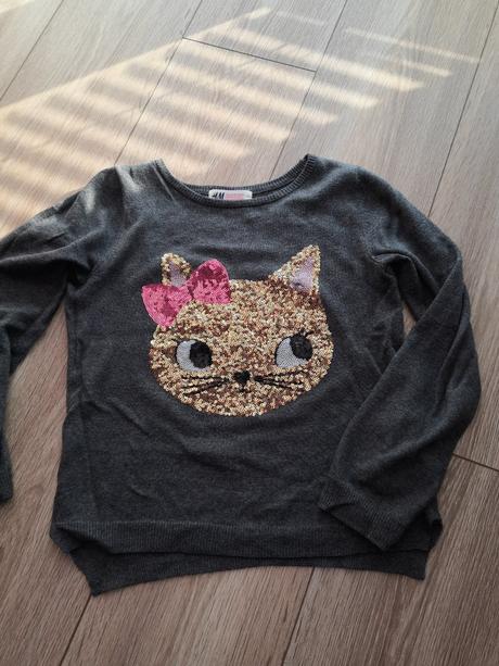 Svetrík 2x oblečený 122-128, h&m,122