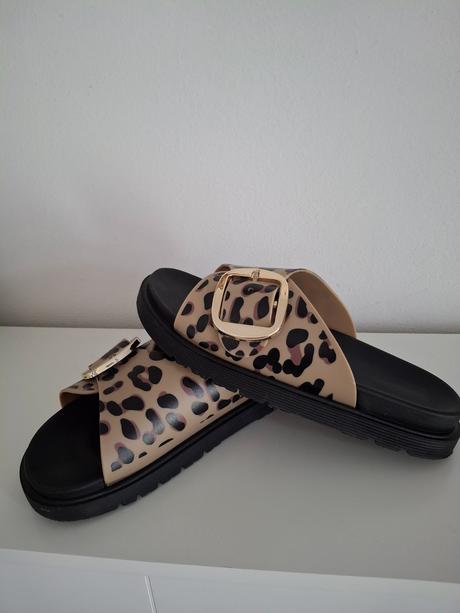 Leopardie trendy pohodlné šlapky - vsuvky, 38