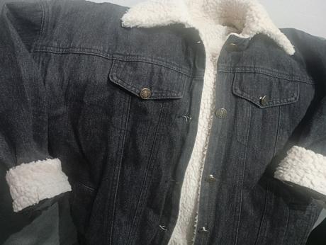 Krátka riflova zateplená bunda s, s