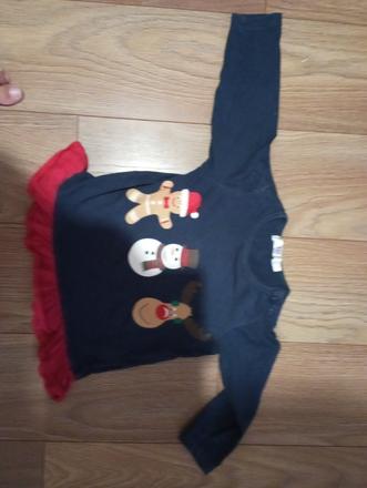 Tričko s dlhým rukávom - vianoce, bonprix,86