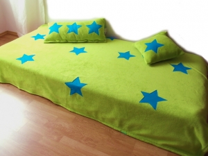 Prehoz cez posteľ pinkie turquoise stars, 