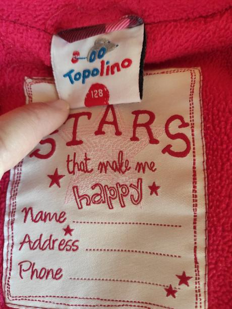 Zimná teplá vetrovka, topolino,128