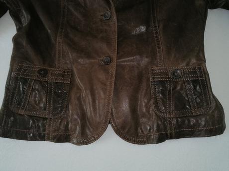 Pravá kožená bunda/sako č. 42, l