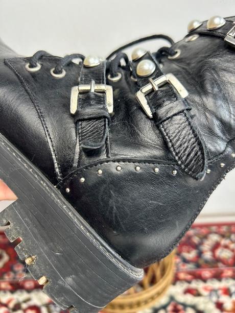 Zara kozenne čižmy s perlickami, zara,36