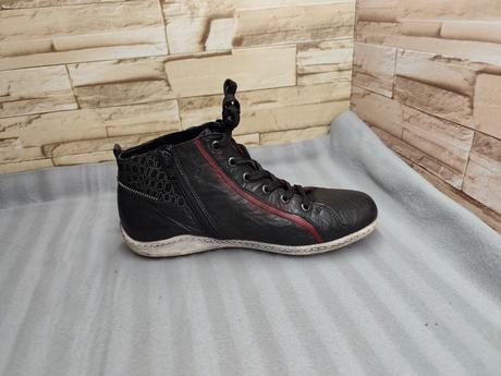 Rieker - remonte 38 - dámske kožené čierne topánky, rieker,38