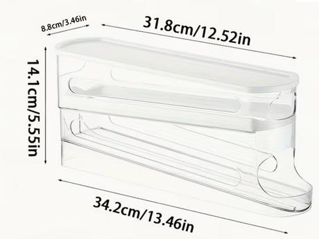 Priehľadný automatický rolovací držiak na vajcia,