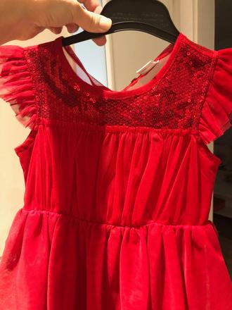 Lindex - sviatočné červené šaty 110 - 116, lindex,110