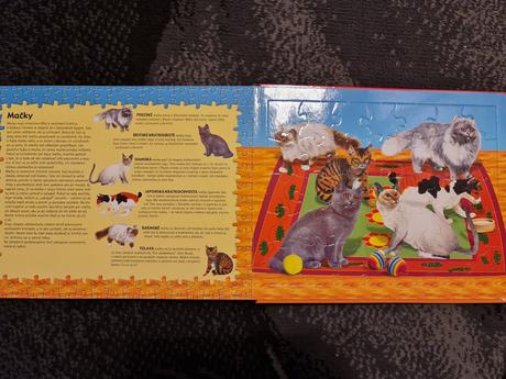 Knižka o zvieratkách s puzzle na každej strane, 