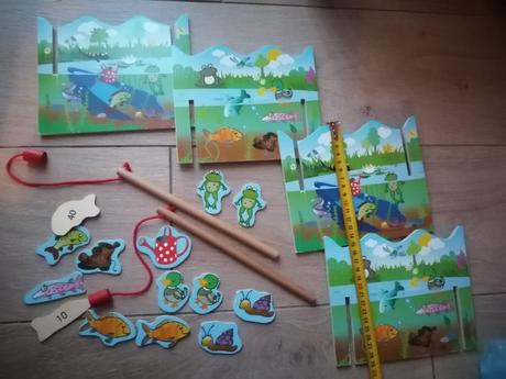 Drevená hra lov na udicu, 