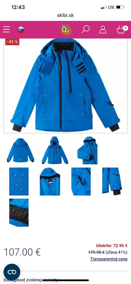 Reima tieten lyžiarska bunda 152/158, reima,152 / 158