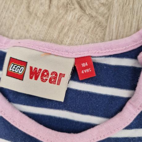 Šaty lego bavlnené modré paskované, lego,104