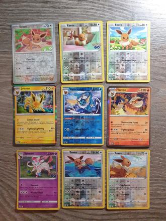 Pokemon leskli eevee a evolucie karticky,