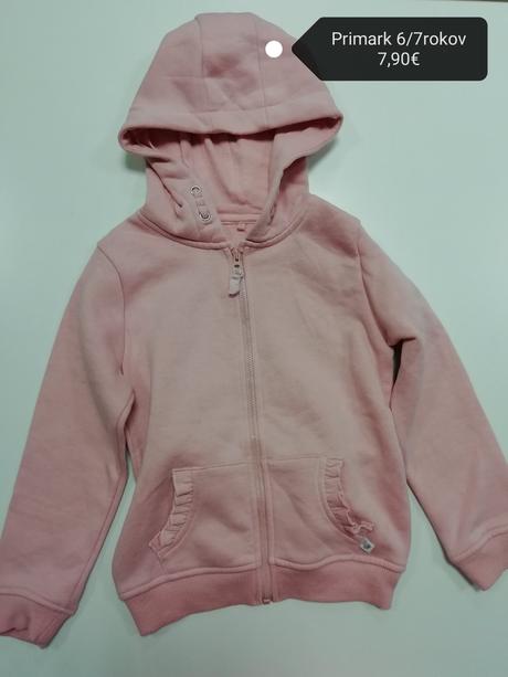 Ružová mikina s volánikmi, primark,122