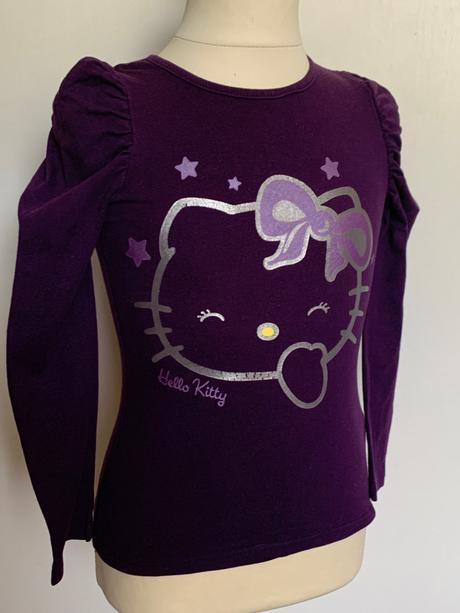 H&m fialové tričko s hello kitty, h&m,110